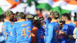indian team with army cap