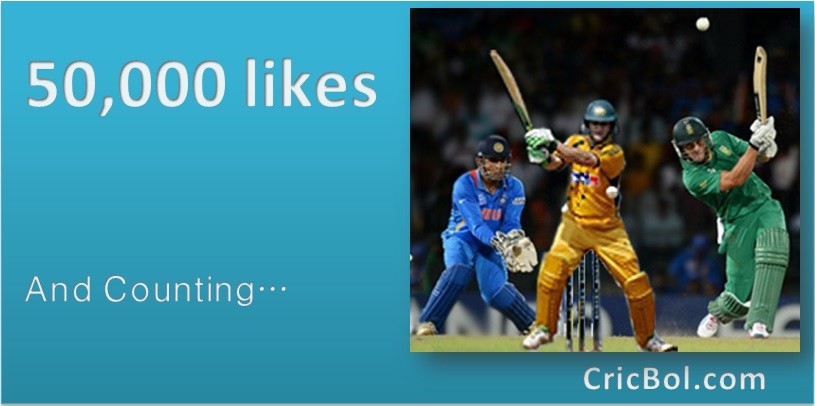 CricBol.com's facebook page reaches 50,000 likes