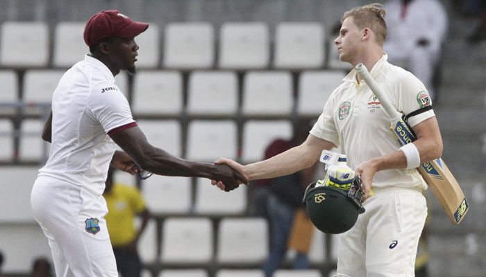 Steven smith with WI player